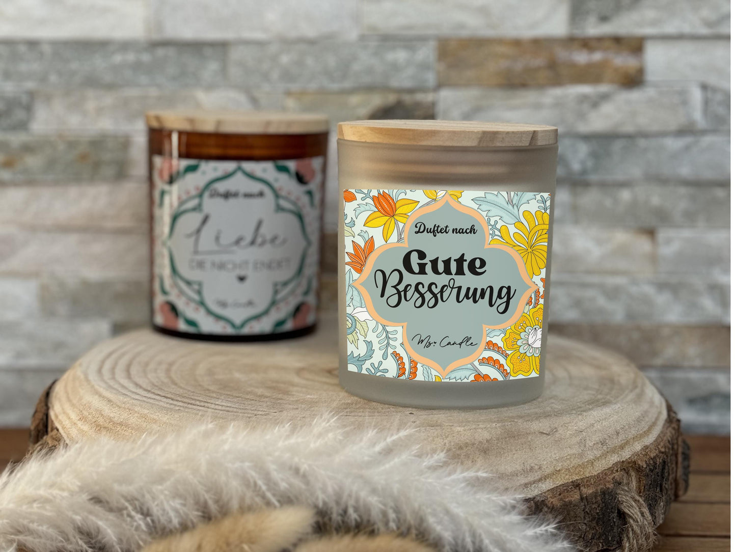 Gute Besserung Geschenk Kerze mit Spruch Geschenkidee bei Krankheit Sojawachs Kerze Geschenk mit Botschaft Genesungswünsche für Kollegin