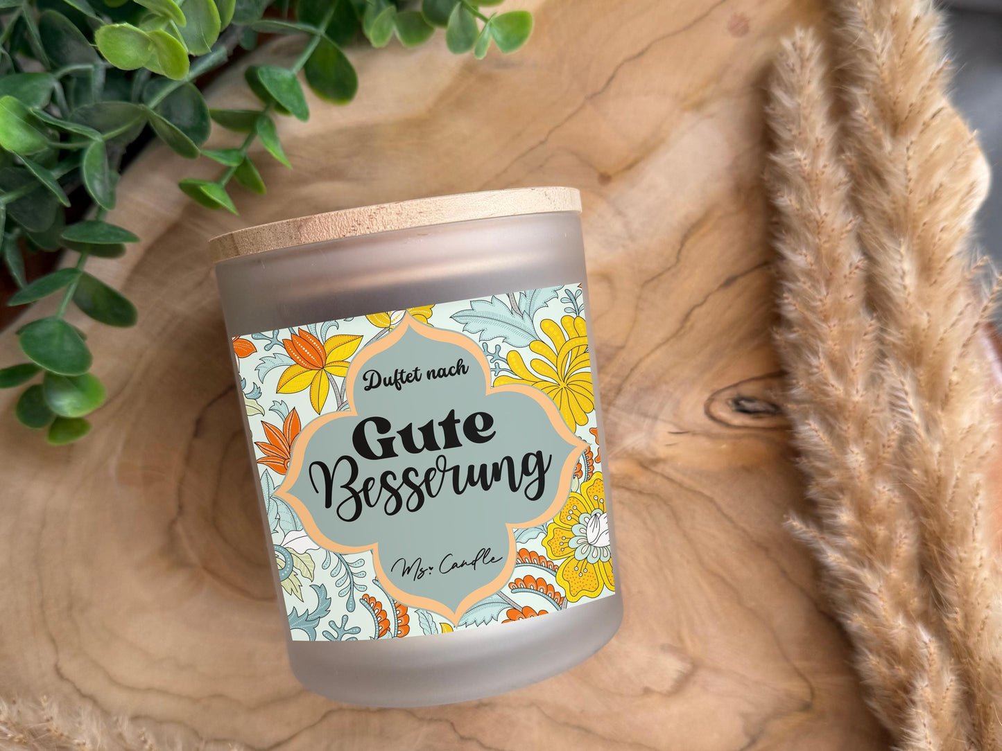 Gute Besserung Geschenk Kerze mit Spruch Geschenkidee bei Krankheit Sojawachs Kerze Geschenk mit Botschaft Genesungswünsche für Kollegin
